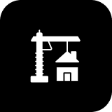 Construction symbol on black background