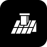 Minimalist roof and chimney symbol